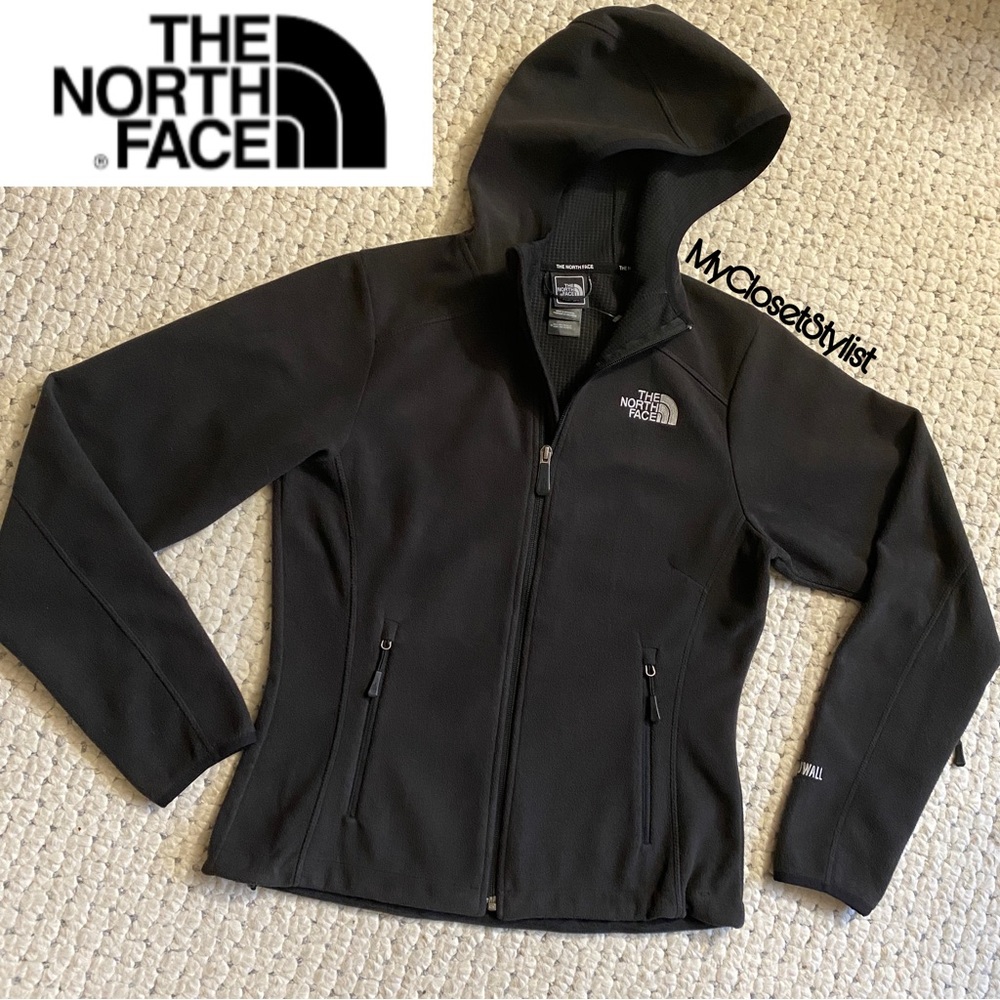 THE NORTH FACE Women’s WindWall Hood Jacket! Small Black Hooded Full Front Zip